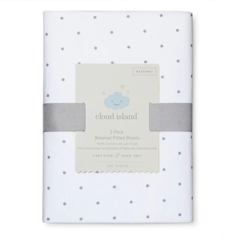 Kit 2 Lençóis de berço ajustáveis - Dots & Solid Cloud Island