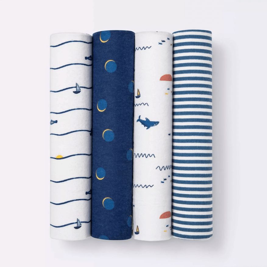 Kit com 4 Cueiros Náutico - Cloud island