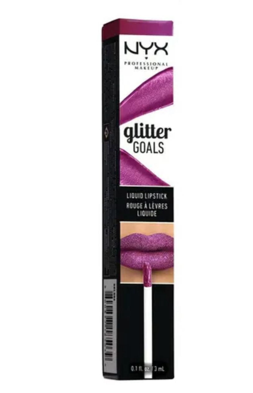 BATOM LIQ. METALICO GLITTER GOALS NYX COLOR- BLOODSTONE