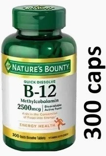 Nature`s Bounty B-12 2500 mcg 300 capsulas