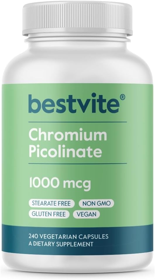 BESTVITE Chromium Picolinate 1000mcg (240 Vegetarian Capsules)
